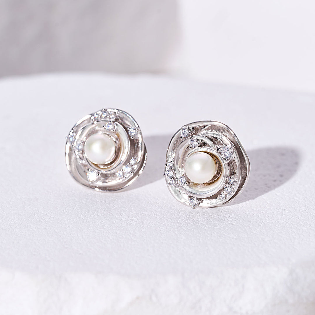 Top Grade Freshwater Pearl Earring WE00951 | ROSE - PEARLY LUSTRE