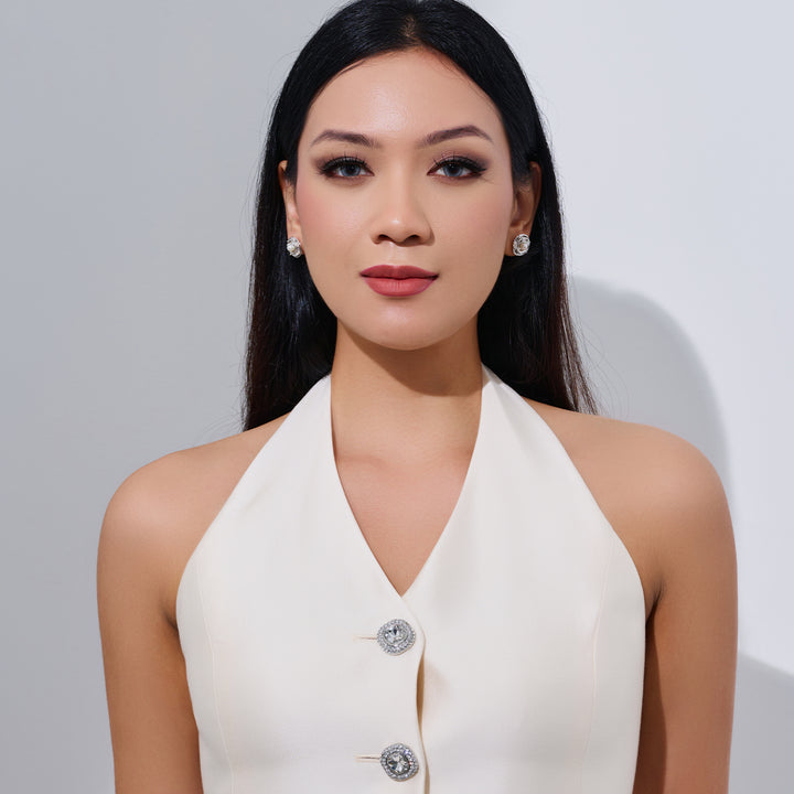 Top Grade Freshwater Pearl Earring WE00951 | ROSE - PEARLY LUSTRE