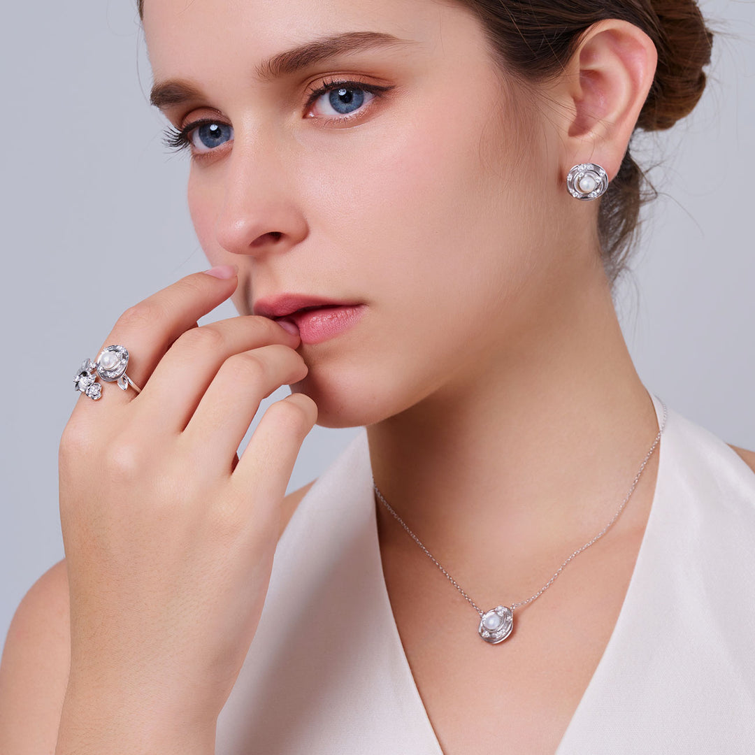 Anting Mutiara Air Tawar Gred Atas WE00951 | ROSE