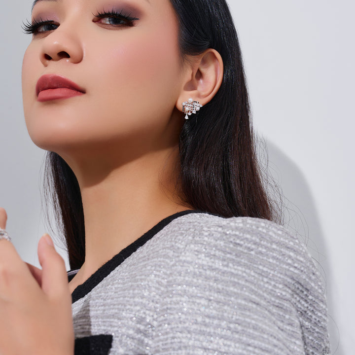 Top Grade Freshwater Pearl Earrings WE00958 | TWEED - PEARLY LUSTRE