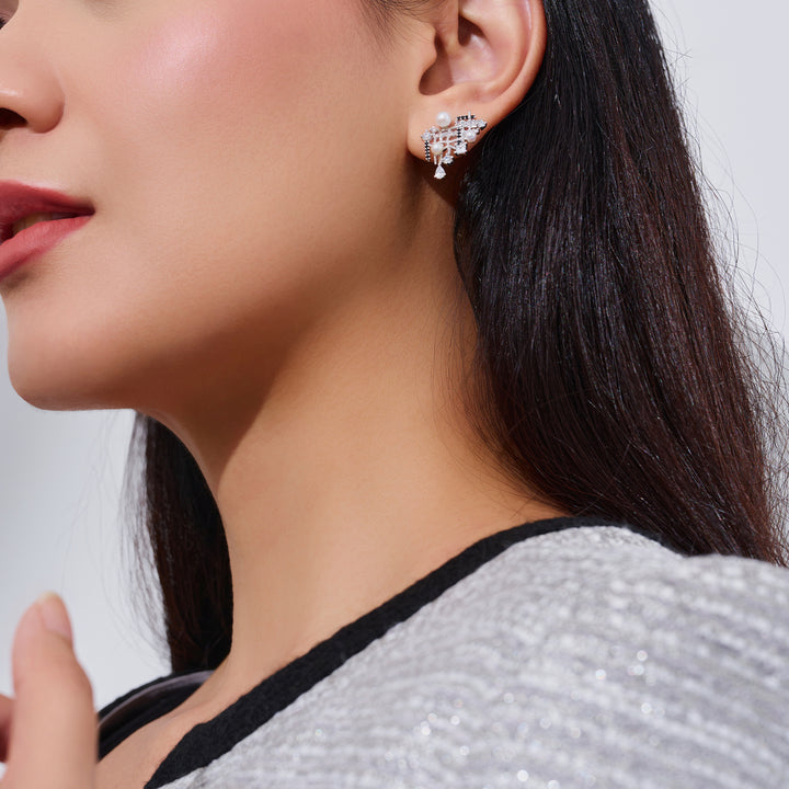 Top Grade Freshwater Pearl Earrings WE00958 | TWEED - PEARLY LUSTRE