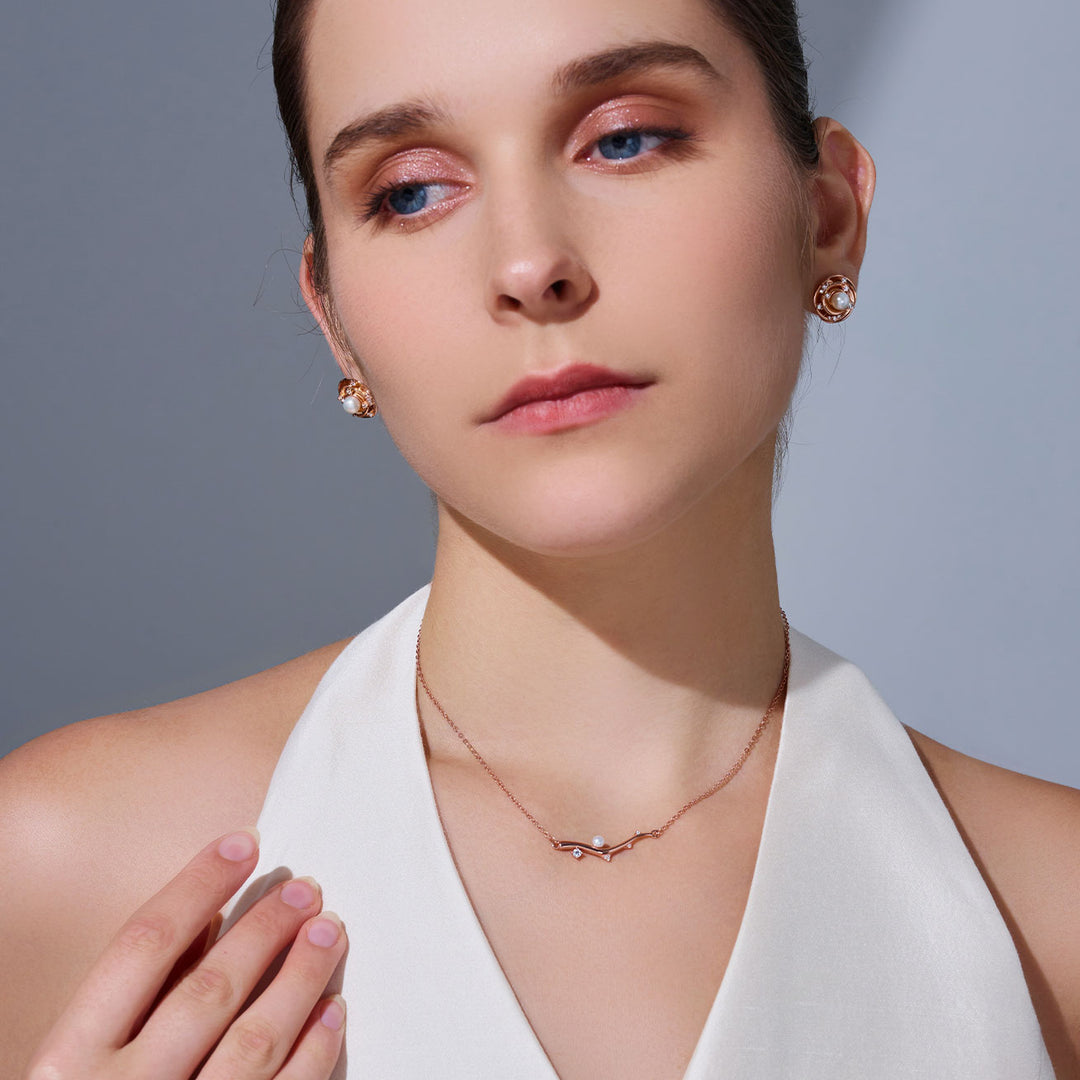 Collana di Perle d'Acqua Dolce di Alta Qualità WN00801 | BLOOM