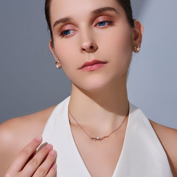 Collana di Perle d'Acqua Dolce di Alta Qualità WN00801 | BLOOM
