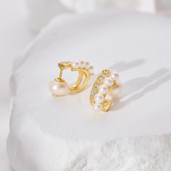 Top Grade Freshwater Pearl Earring WE00960 | WATERFALL - PEARLY LUSTRE