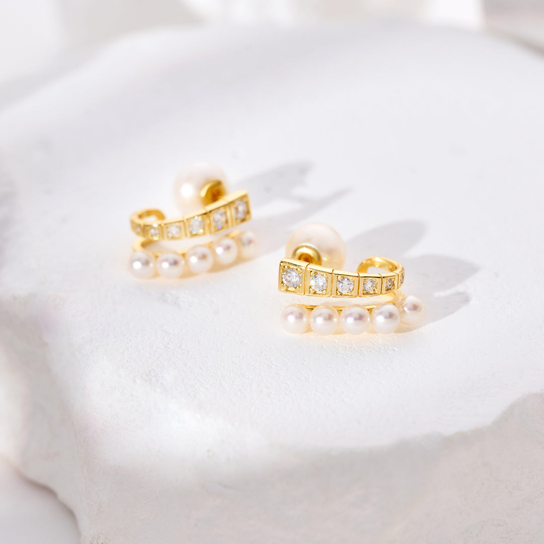 Top Grade Freshwater Pearl Earring WE00960 | WATERFALL - PEARLY LUSTRE
