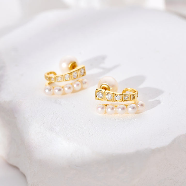 Top Grade Freshwater Pearl Earring WE00960 | WATERFALL - PEARLY LUSTRE