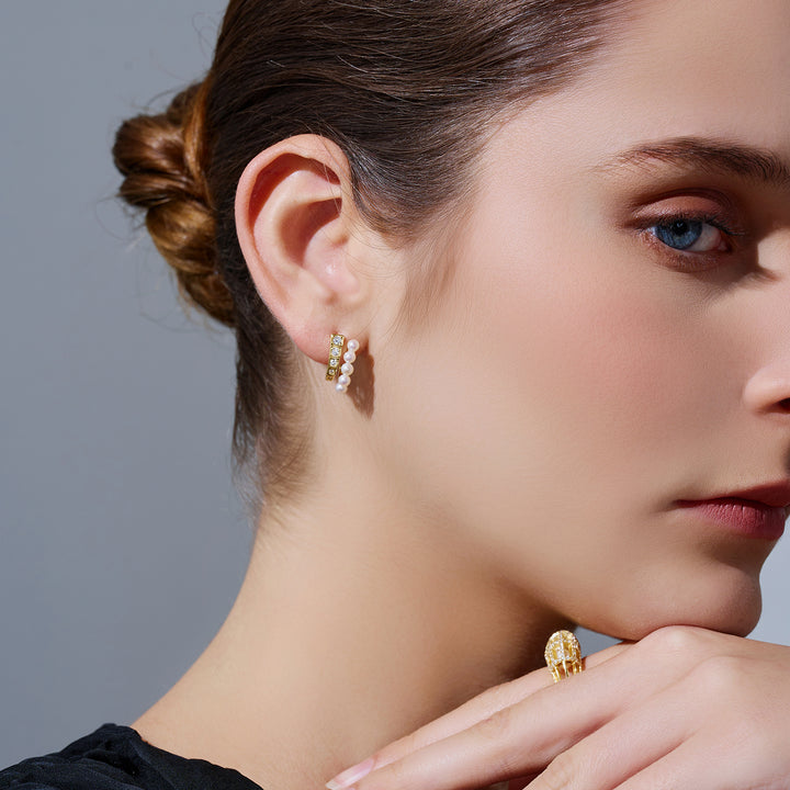 Top Grade Freshwater Pearl Earring WE00960 | WATERFALL