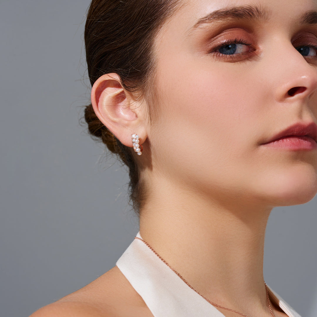 Top Grade Freshwater Pearl Earring WE00961 | WATERFALL