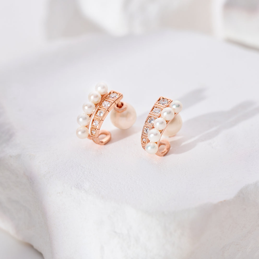 Top Grade Freshwater Pearl Earring WE00961 | WATERFALL - PEARLY LUSTRE
