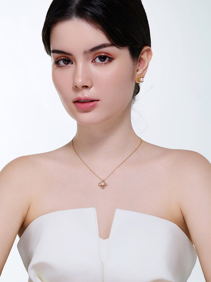 أقراط لؤلؤ المياه العذبة عالية الجودة WE00963 | PERANAKAN