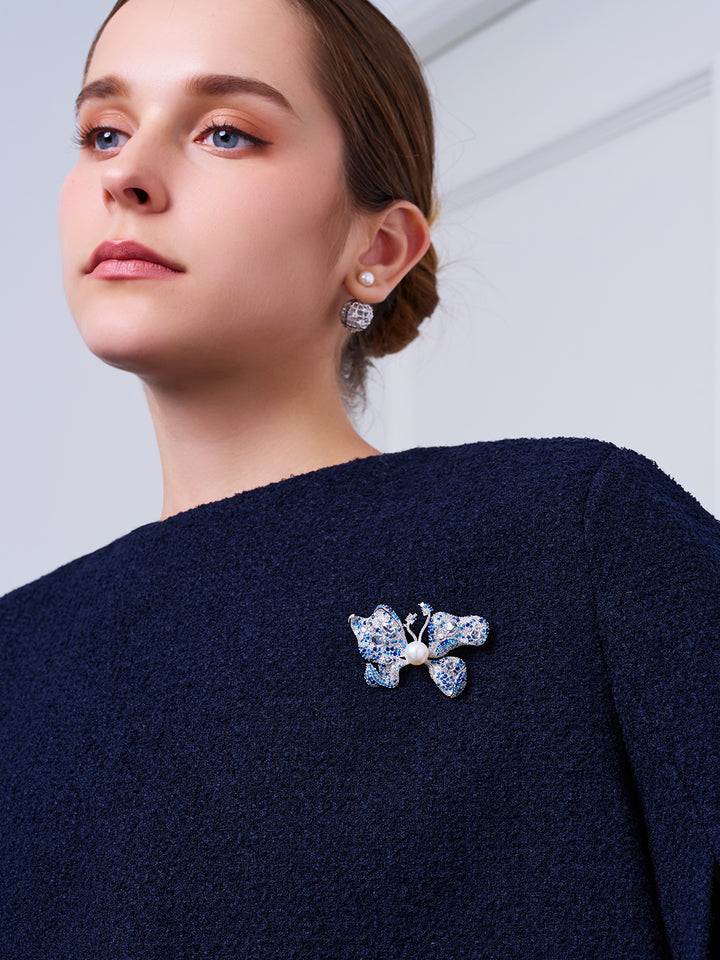Broche elegante de perla de agua dulce WC00106