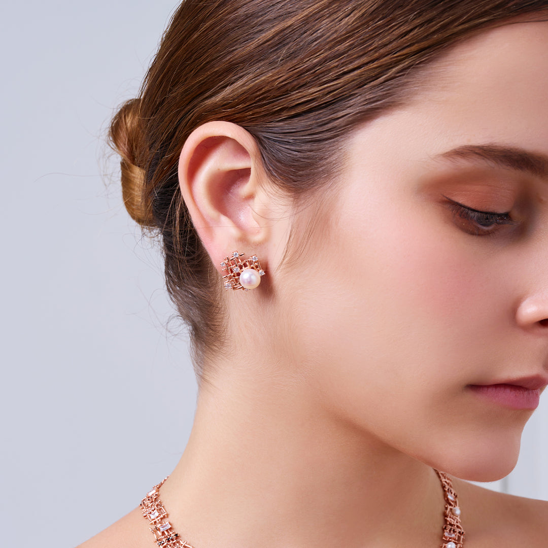 トップグレード淡水パールイヤリング WE00970 | TWEED