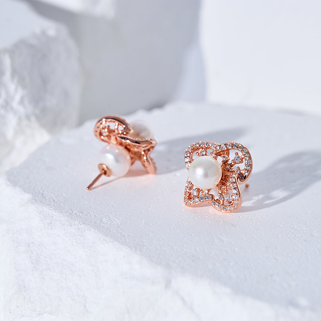 顶级淡水珍珠耳环 WE00974 | PERANAKAN