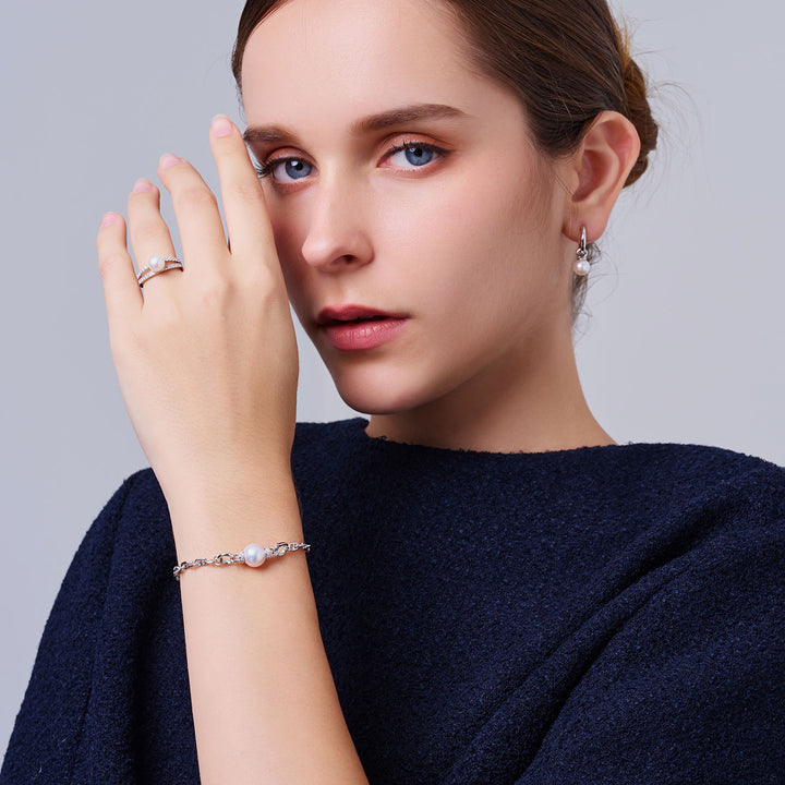 Boucles d'oreilles élégantes en perles d'eau douce WE00975