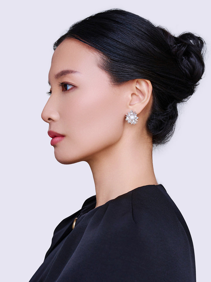 Boucles d'oreilles en perles d'eau douce de première qualité WE00976 | LADY BOSS