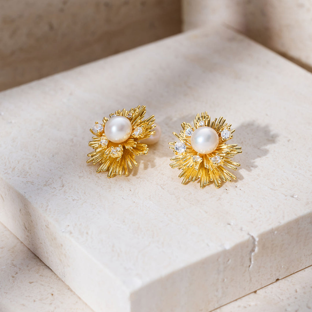 Boucles d'oreilles en perles d'eau douce de première qualité WE00977 | LADY BOSS