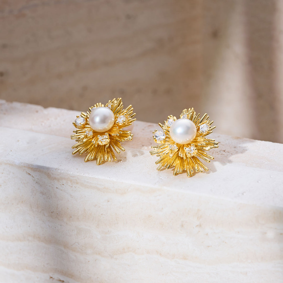 Boucles d'oreilles en perles d'eau douce de première qualité WE00977 | LADY BOSS
