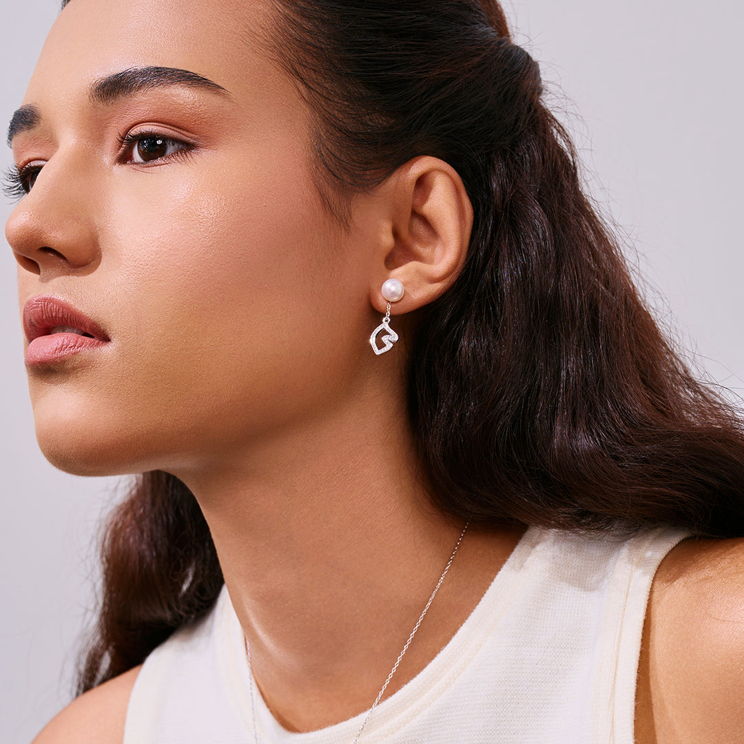 顶级淡水珍珠耳环 WE00978 | HORSE