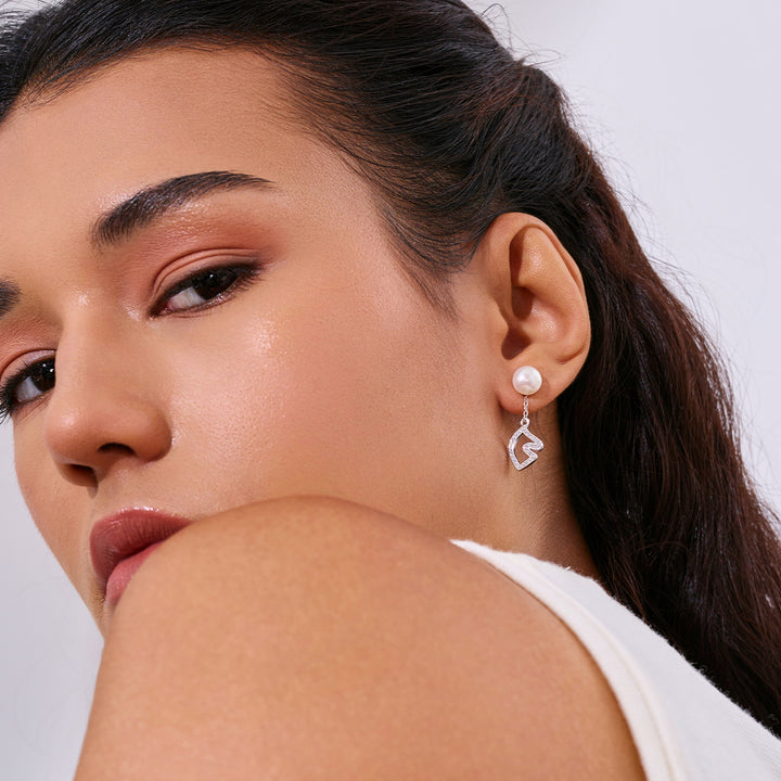 顶级淡水珍珠耳环 WE00978 | HORSE