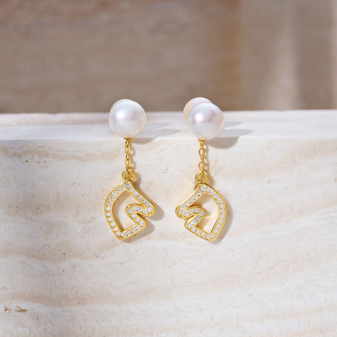 Anting Mutiara Air Tawar Gred Atas WE00979 | HORSE