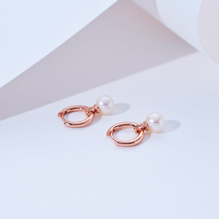 Pendientes elegantes de perla de agua dulce WE00981