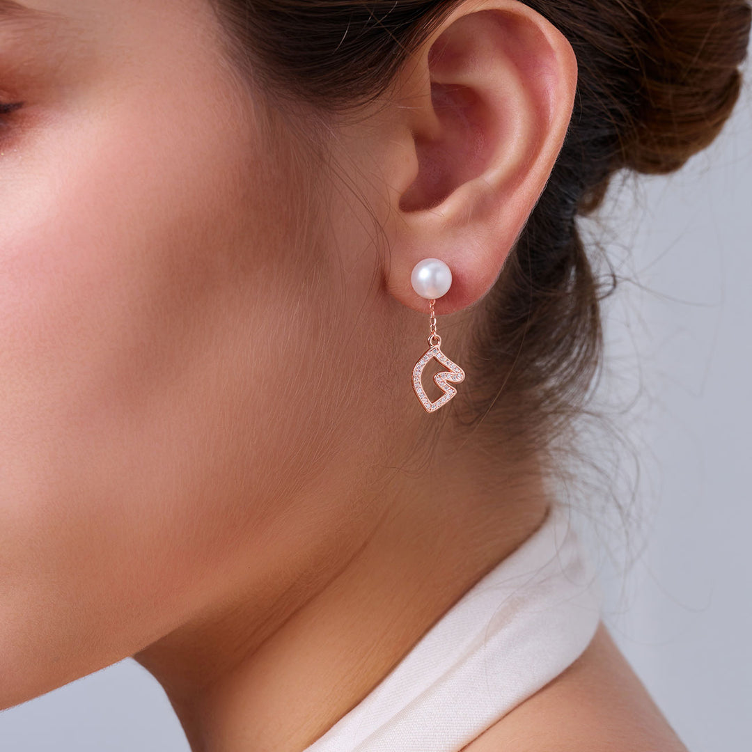 頂級淡水珍珠耳環 WE00982 | HORSE