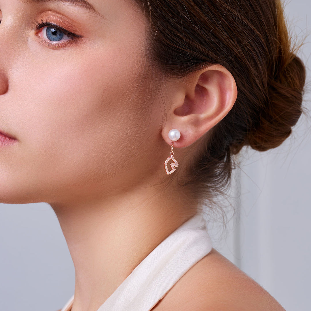 頂級淡水珍珠耳環 WE00982 | HORSE