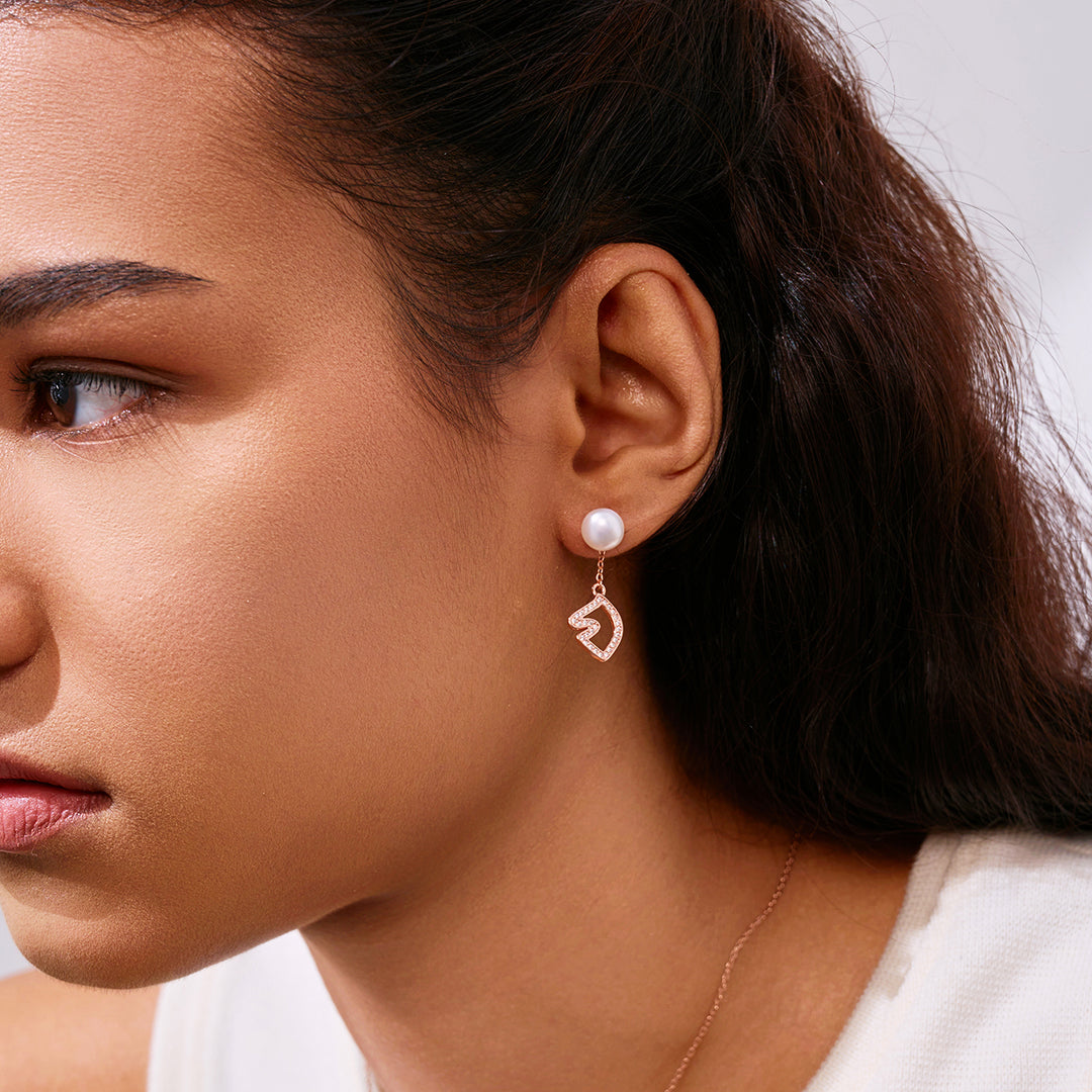 顶级淡水珍珠耳环 WE00982 | HORSE