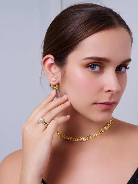 Bague en perle d'eau douce de qualité supérieure WR00392 | TWEED