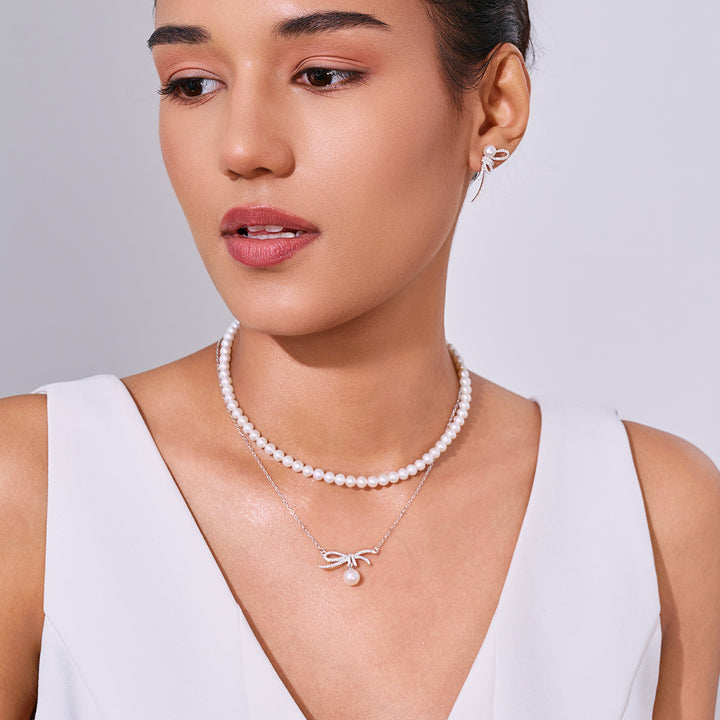 Collar de perlas de agua dulce WN00833 | RIBBON