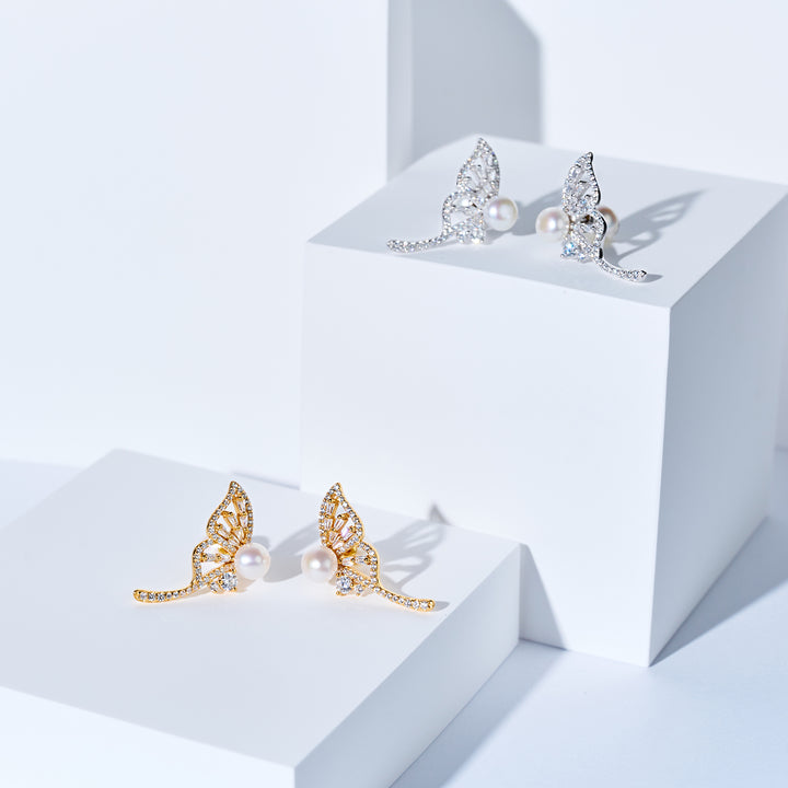 Top Grade Freshwater Pearl Earrings WE01011 | BUTTERFLY