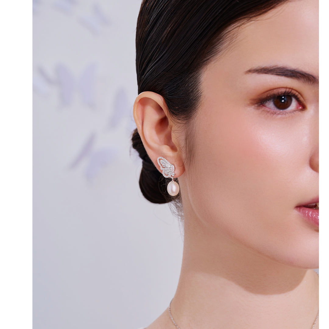 淡水パールイヤリング WE00990 | BUTTERFLY