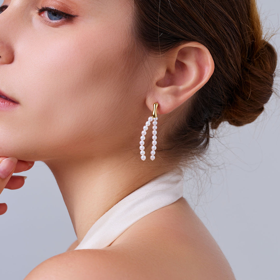 أقراط لؤلؤ المياه العذبة WE00991