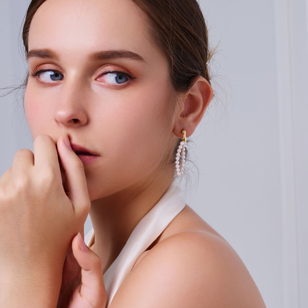 أقراط لؤلؤ المياه العذبة WE00991