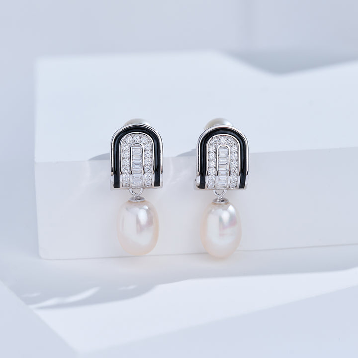 Boucles d'oreilles en perles d'eau douce de qualité supérieure WE00992 | DECO