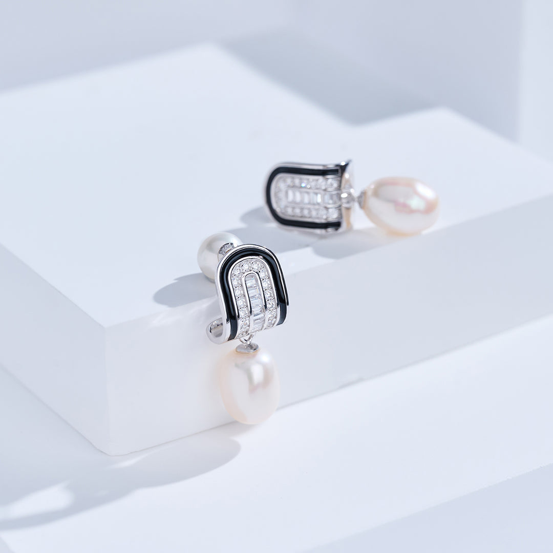 Boucles d'oreilles en perles d'eau douce de qualité supérieure WE00992 | DECO