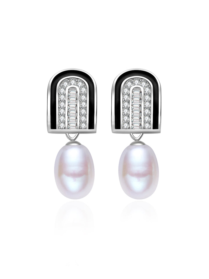 Pendientes de perlas de agua dulce de primera calidad WE00992 | DECO