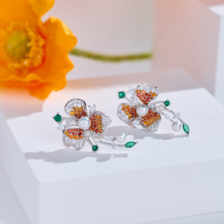 Pendientes de perlas de agua dulce de primera calidad WE00993 | BLOOM