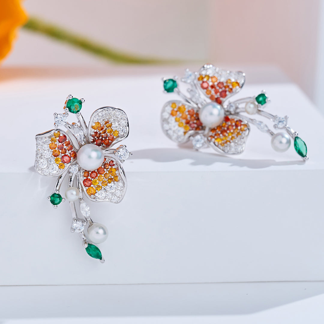 Pendientes de perlas de agua dulce de primera calidad WE00993 | BLOOM