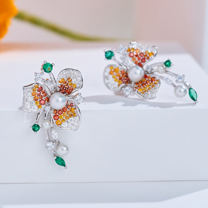 Pendientes de perlas de agua dulce de primera calidad WE00993 | BLOOM