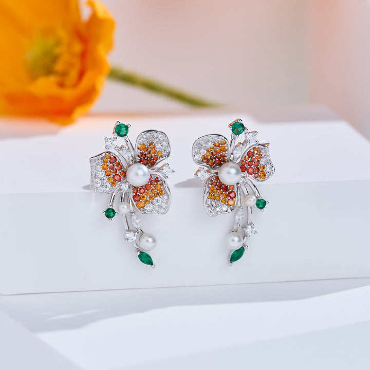 Pendientes de perlas de agua dulce de primera calidad WE00993 | BLOOM