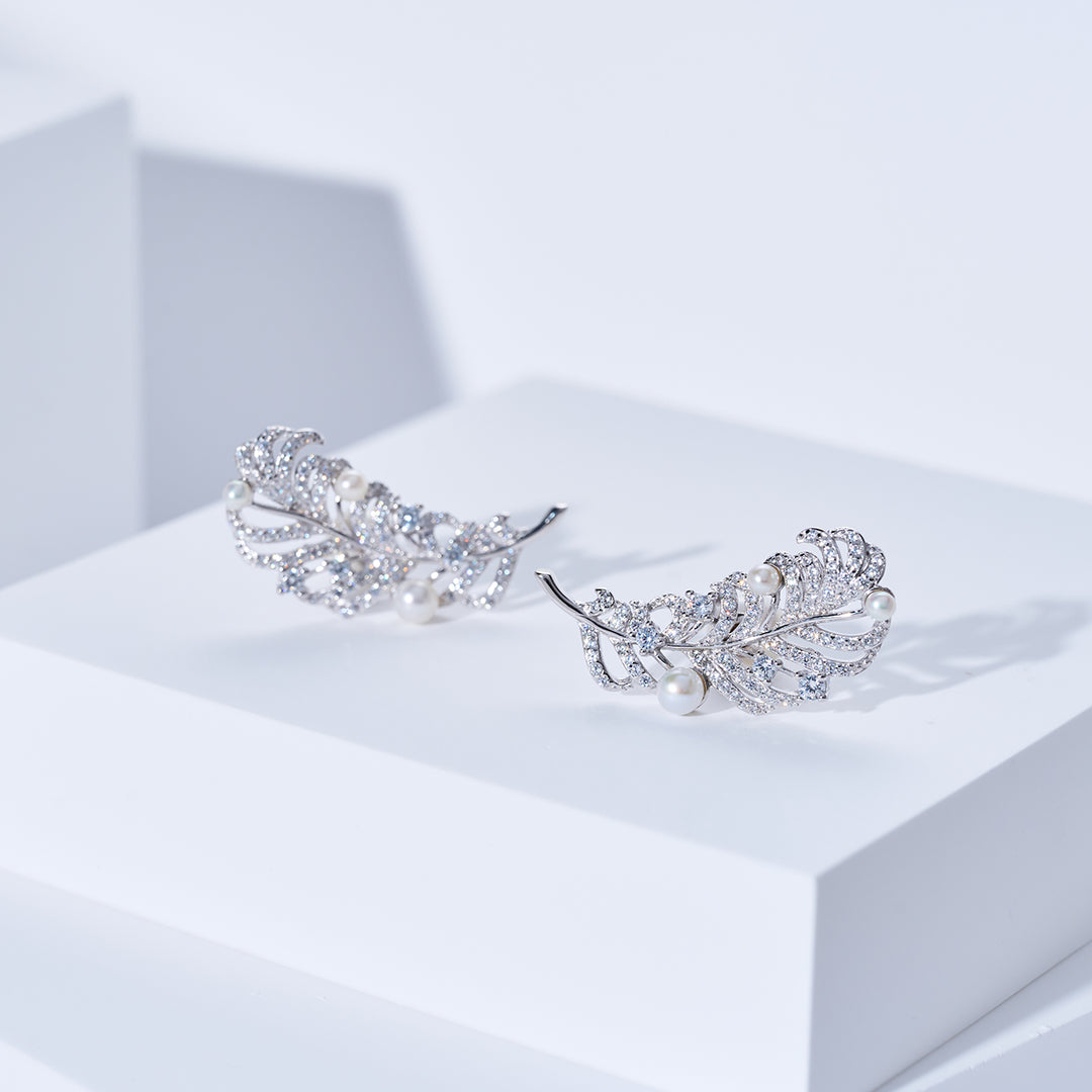 最高級淡水パールイヤリング WE00994 | FEATHER