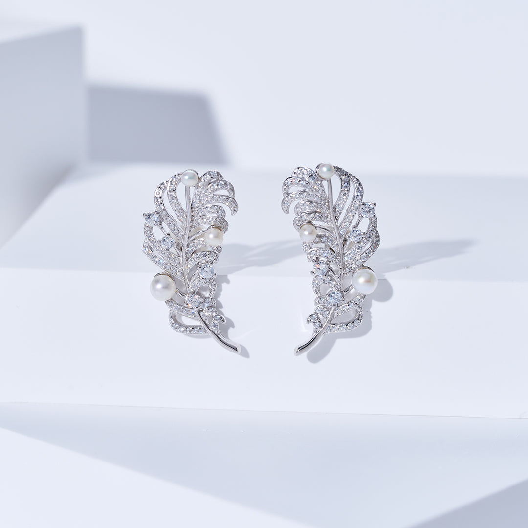 最高級淡水パールイヤリング WE00994 | FEATHER