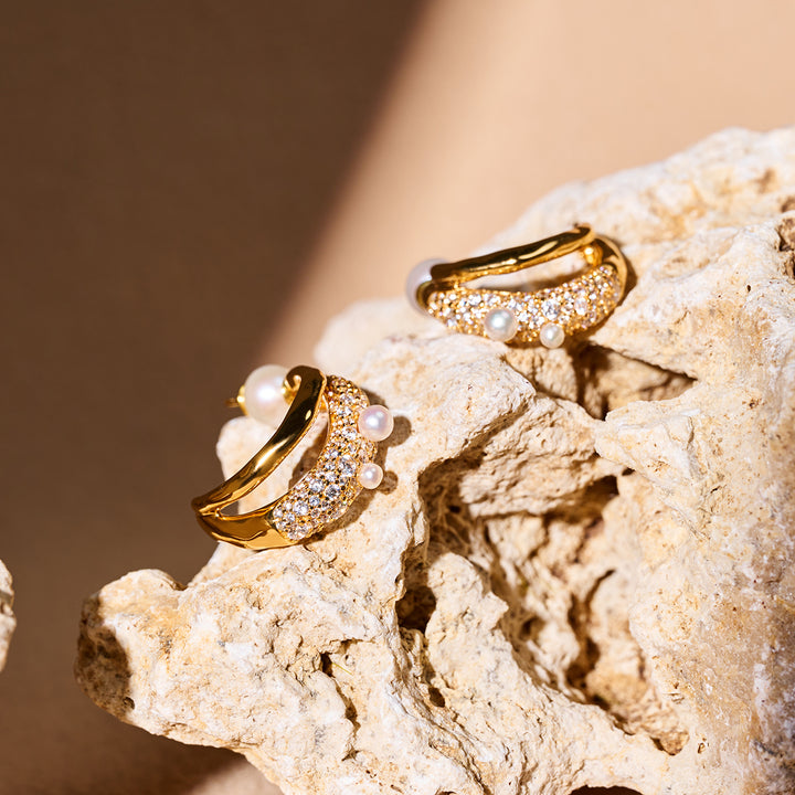 Boucles d'oreilles en perles d'eau douce de qualité supérieure WE00995 | SANDS