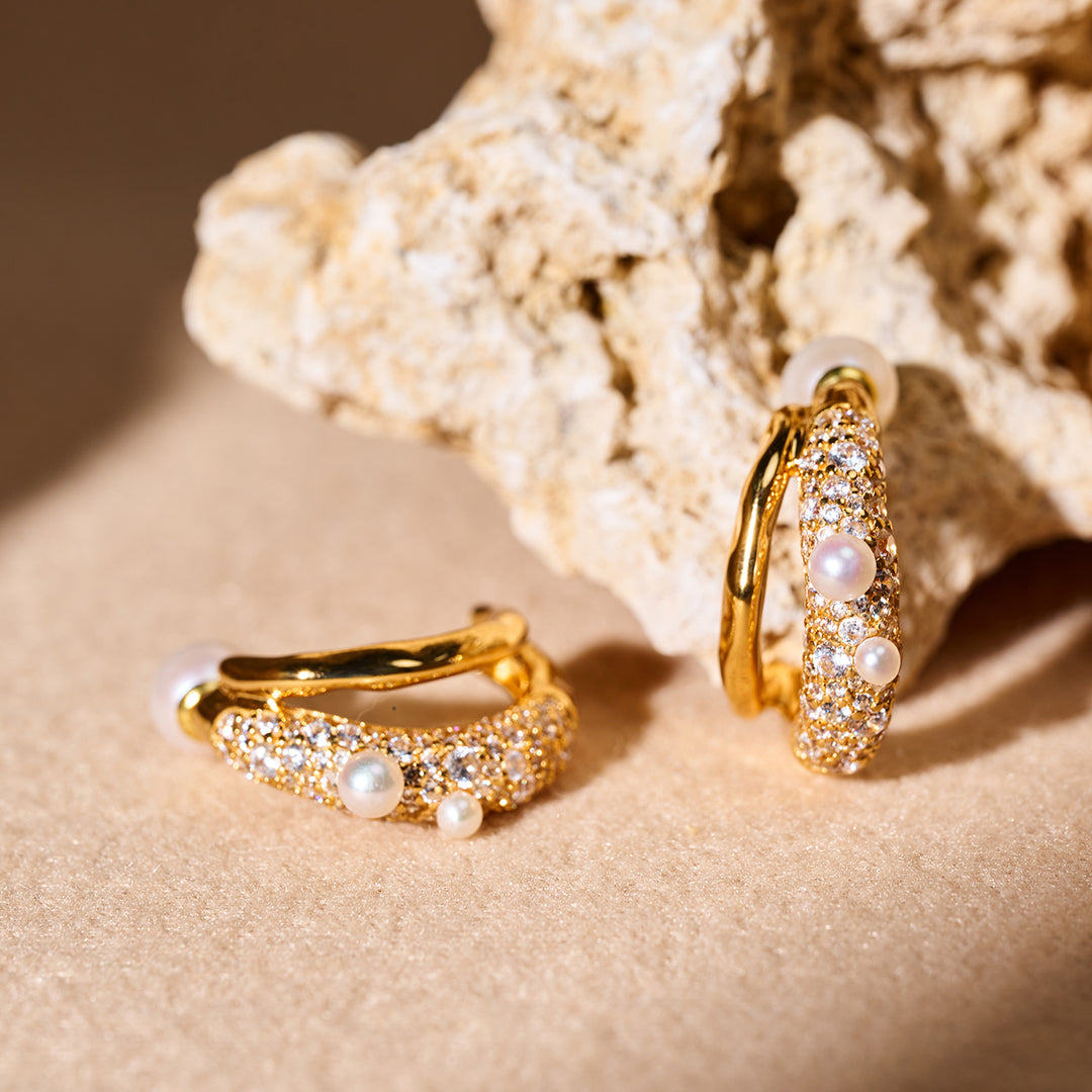 Boucles d'oreilles en perles d'eau douce de qualité supérieure WE00995 | SANDS