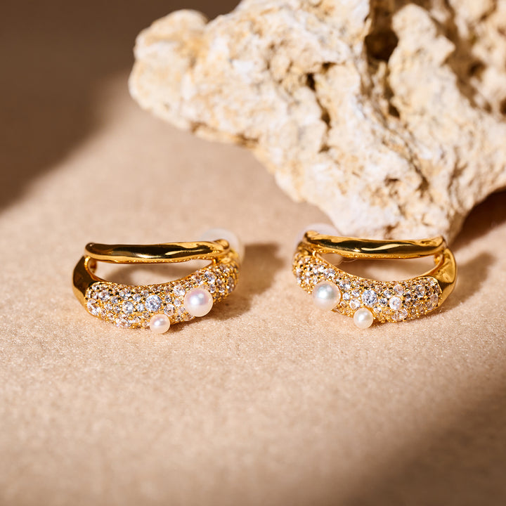 Boucles d'oreilles en perles d'eau douce de qualité supérieure WE00995 | SANDS