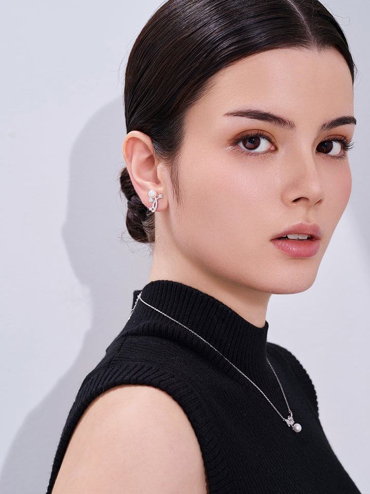 أقراط لؤلؤ المياه العذبة عالية الجودة WE00997 | ستاري