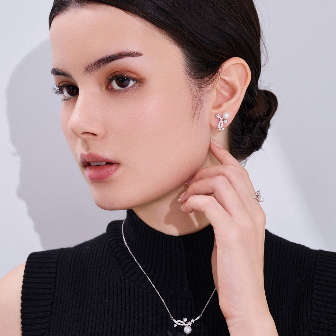 Ohrstecker mit Süßwasserperlen in Spitzenqualität WE00997 | STARRY