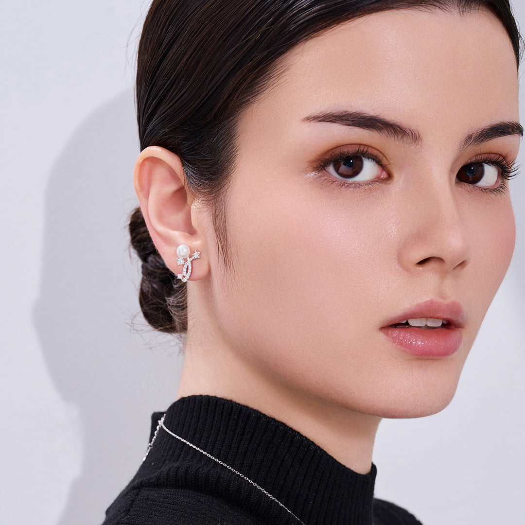 Ohrstecker mit Süßwasserperlen in Spitzenqualität WE00997 | STARRY