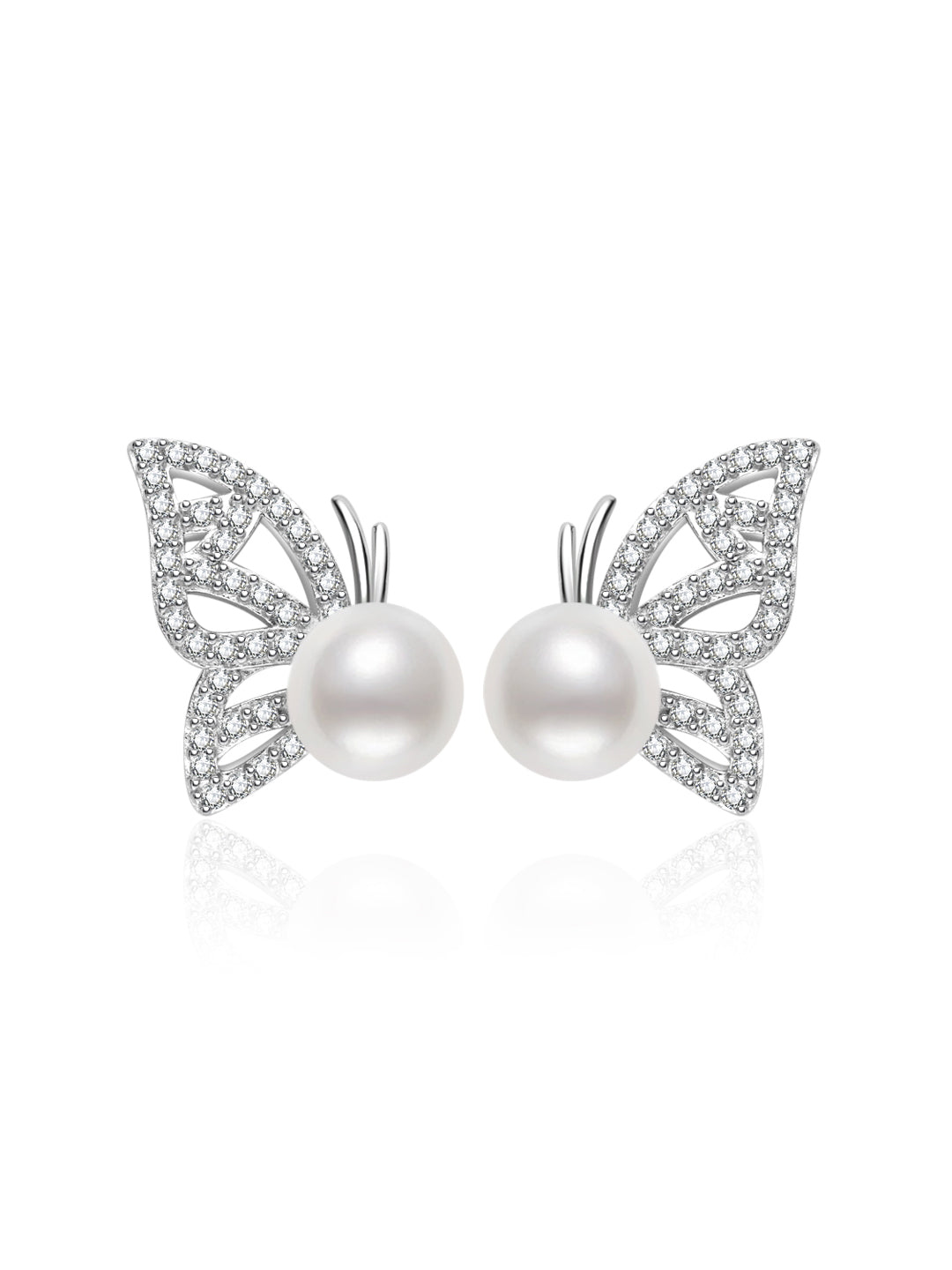 Orecchini con Perle d'Acqua Dolce di Alta Qualità WE00999 | BUTTERFLY